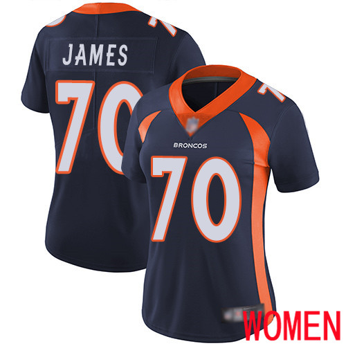 Women Denver Broncos 70 Ja Wuan James Navy Blue Alternate Vapor Untouchable Limited Player Football NFL Jersey